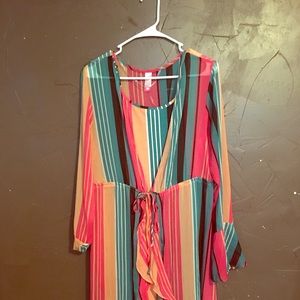 Two-Piece Hi-Low dress. Multicolored